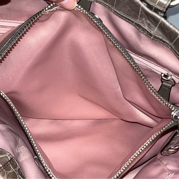 Coach Croc Embossed Taupe Madison Satchel #14601 - Picture 14 of 16